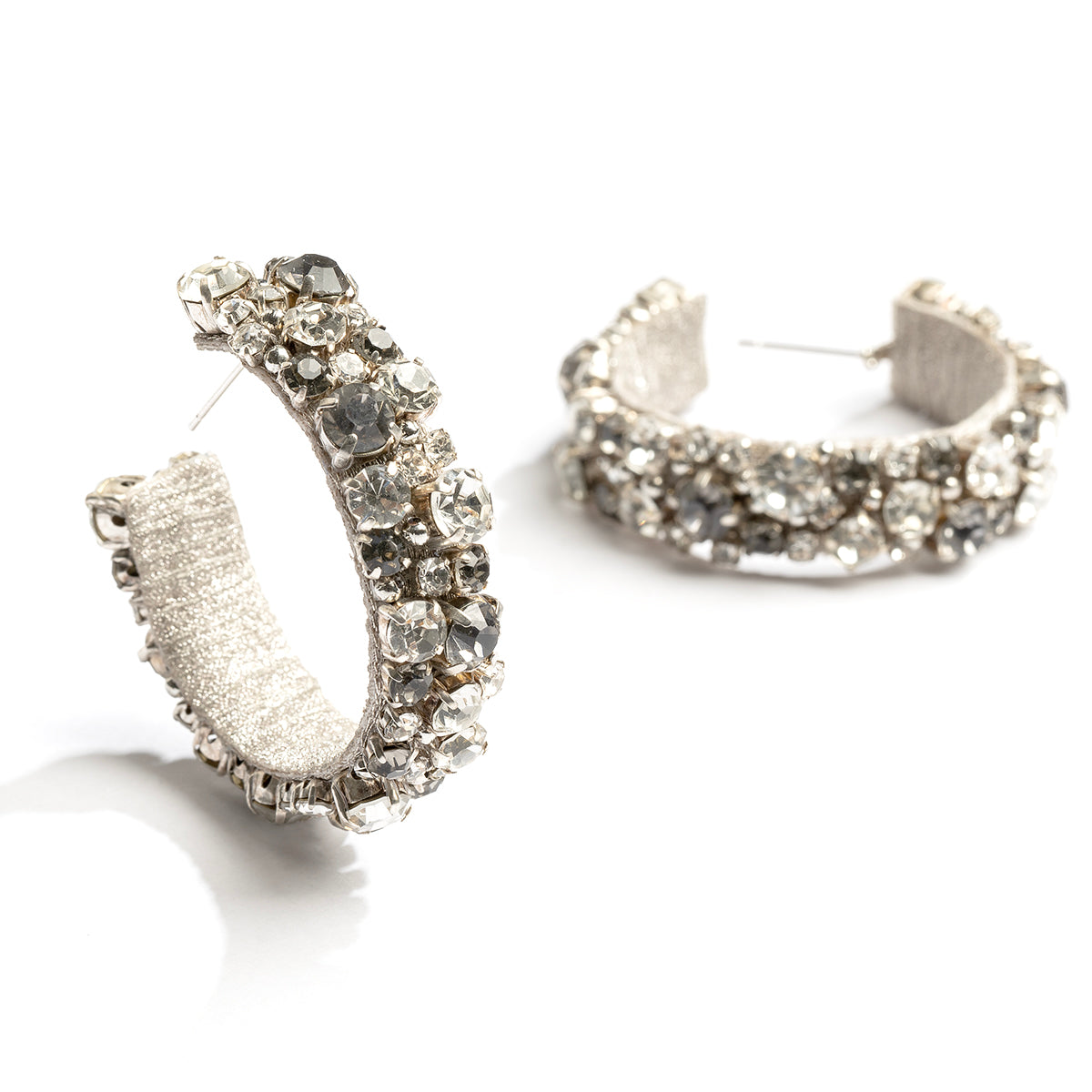 Detail of Deepa By Deepa Gurnani handmade Adelpha Earrings in silver color