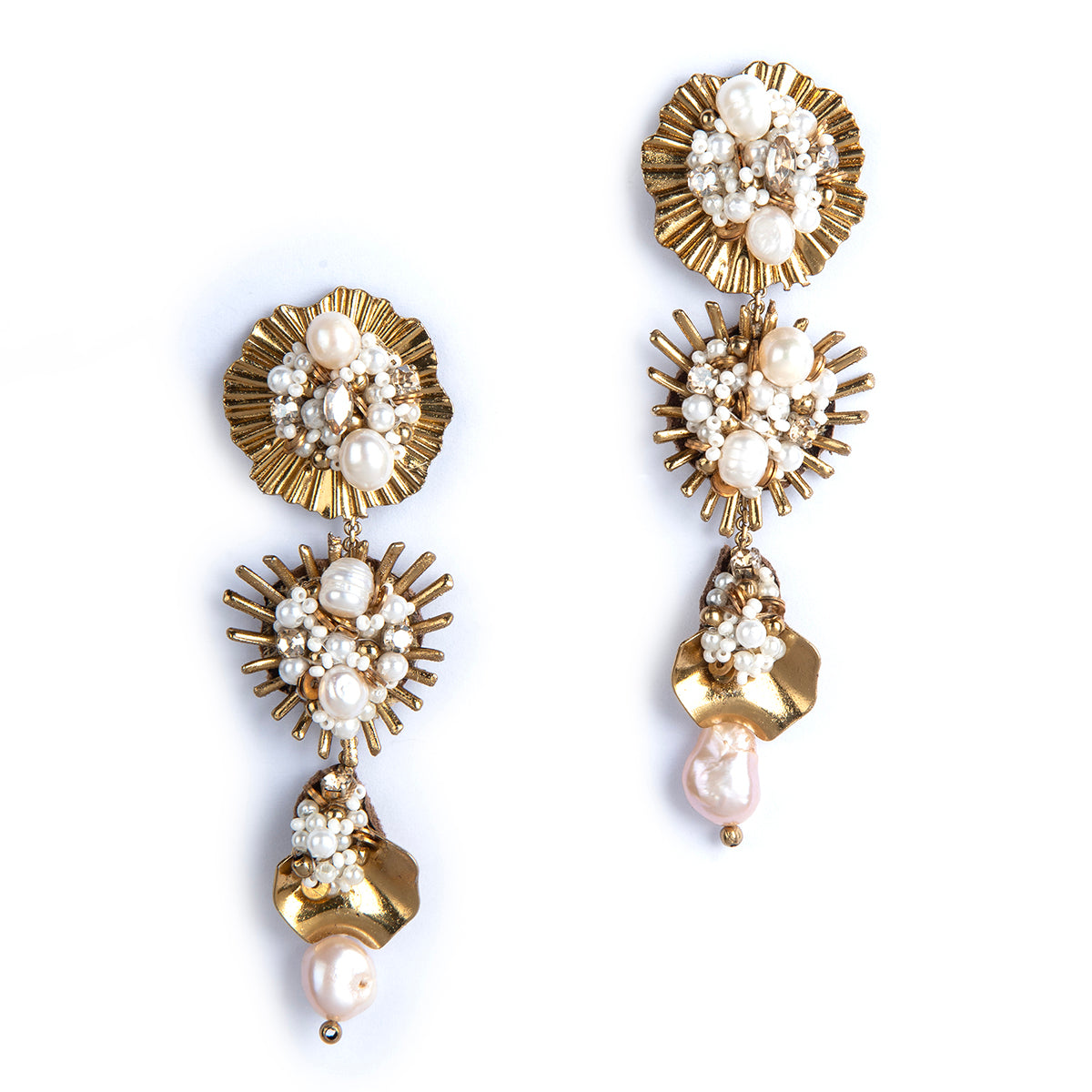 Deepa By Deepa Gurnani handmade Carissa Earrings in gold color