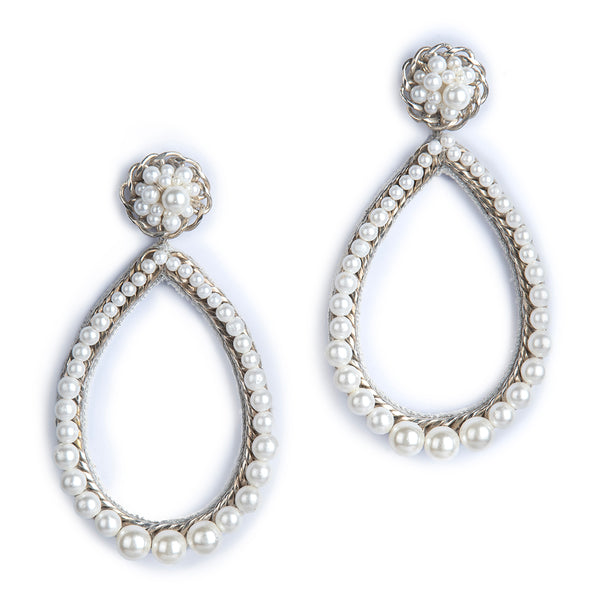 Deepa By Deepa Gurnani handmade Rowena Earrings in silver color