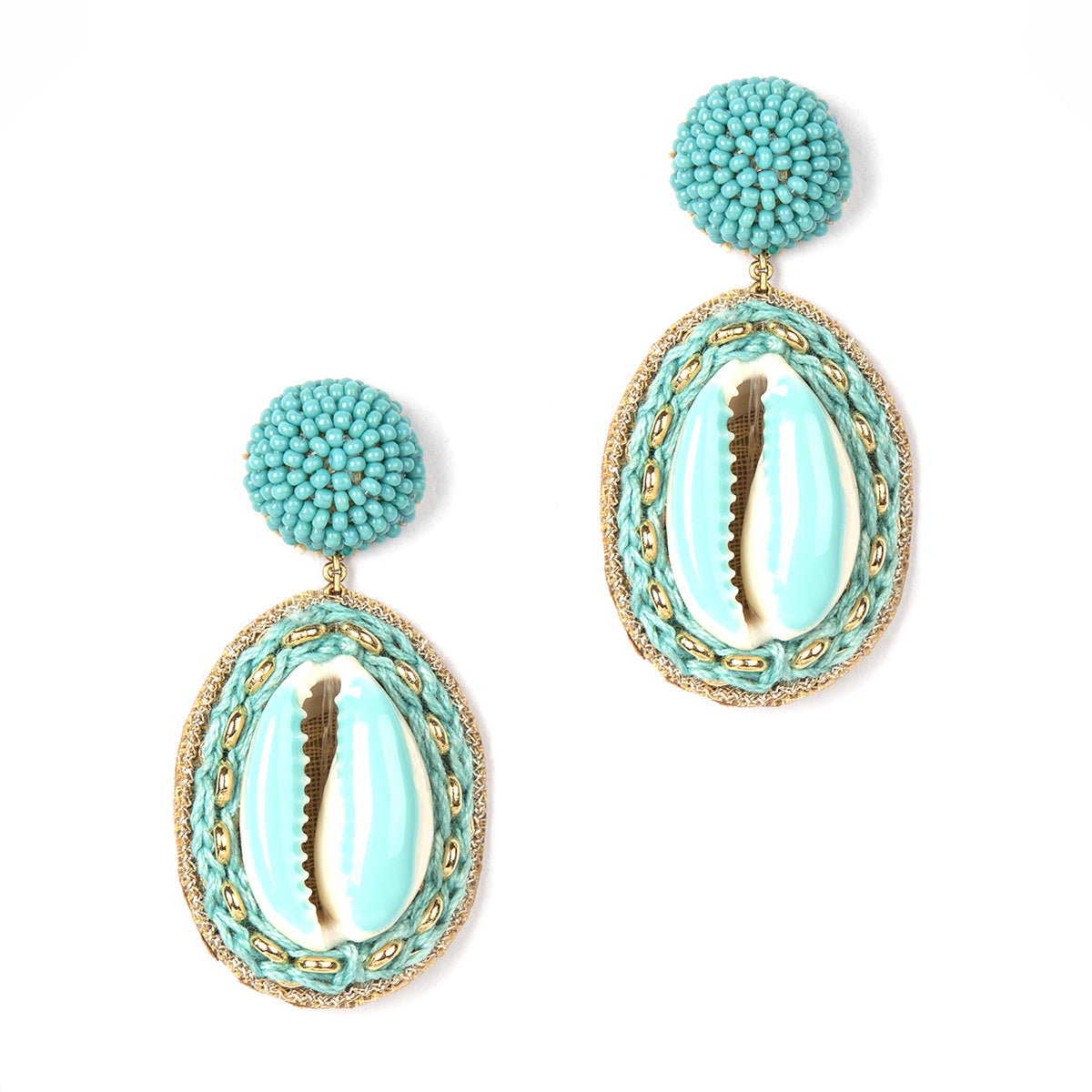 Deepa By Deepa Gurnani handmade Trixie Earrings in turquoise color