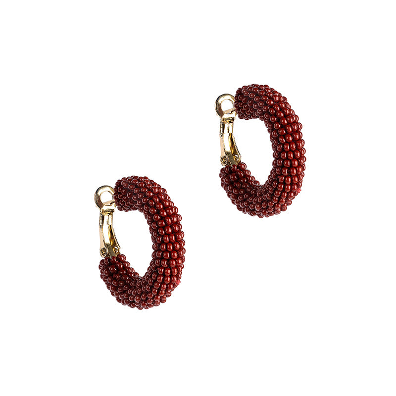 Deepa By Deepa Gurnani Archie Earrings Maroon Color