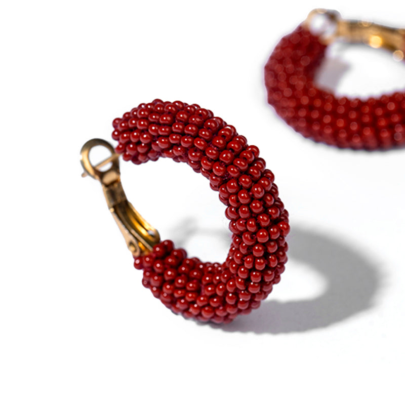 Detail of Deepa By Deepa Gurnani Archie Earrings Maroon Color