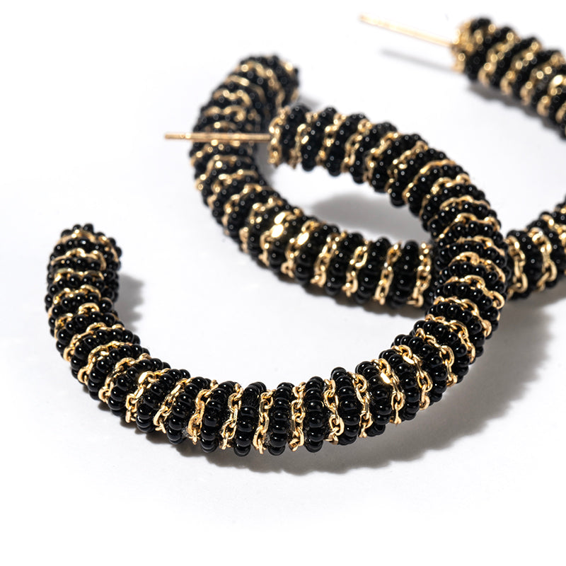 Detail of Deepa By Deepa Gurnani Zareen Earrings Black Color