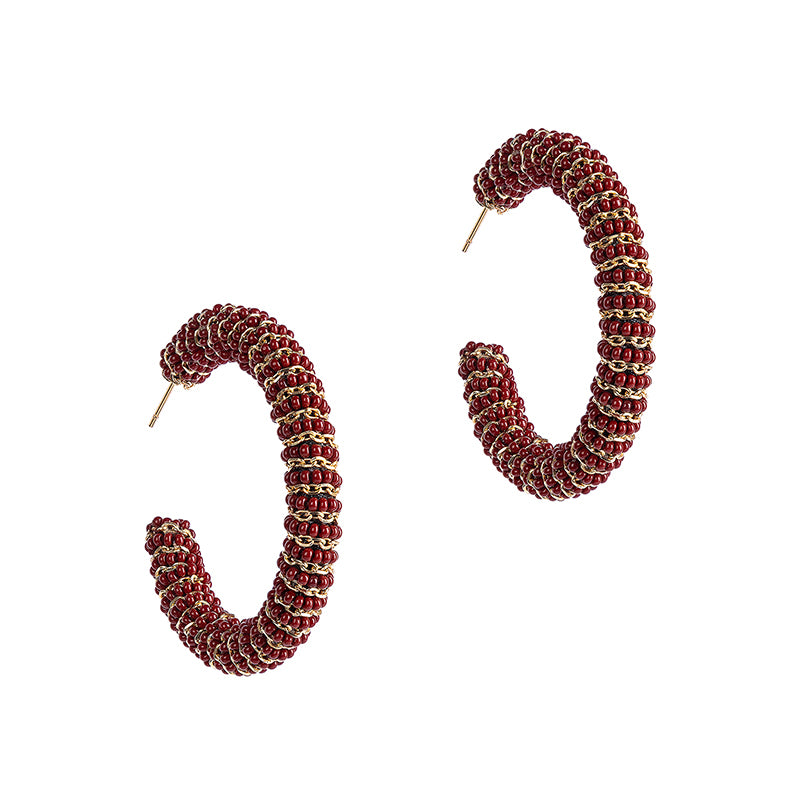 Deepa By Deepa Gurnani Zareen Earrings Maroon Color