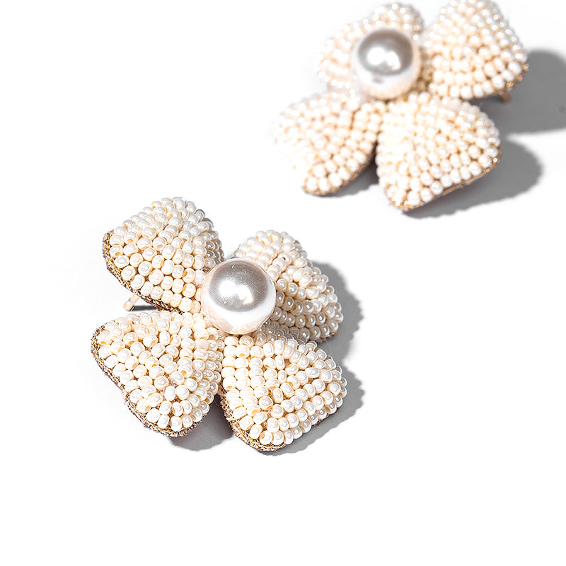 Detail of Deepa By Deepa Gurnani Liora Earrings Ivory Color