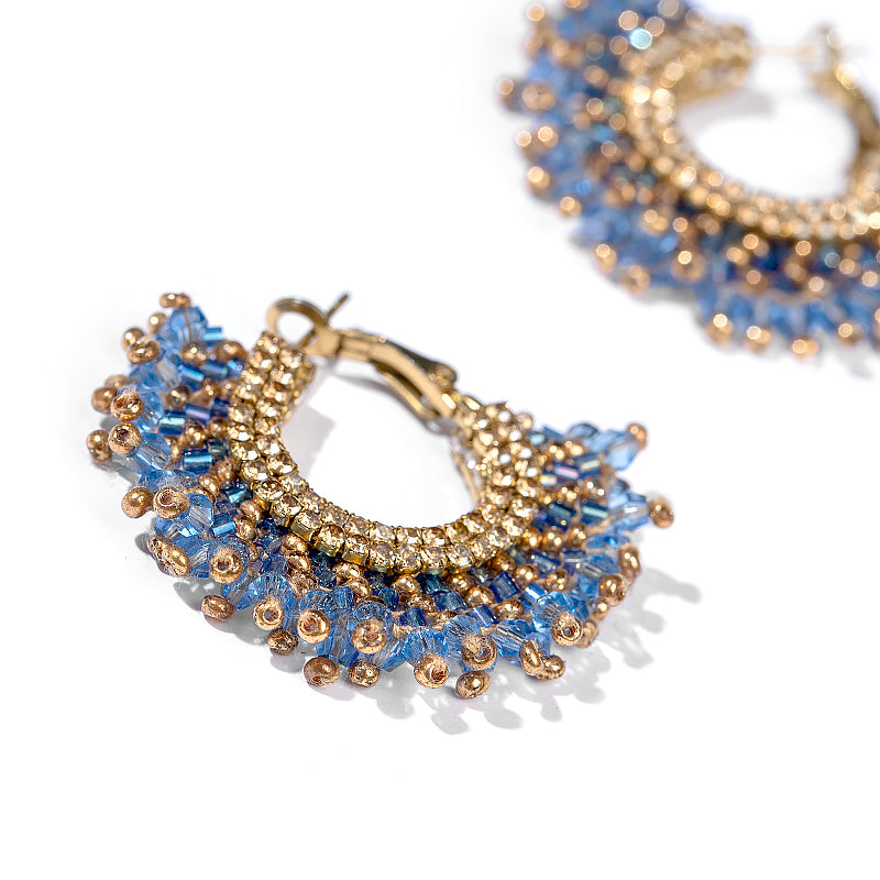 Detail of Deepa By Deepa Gurnani Sierra Earrings Blue Color