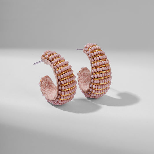 Deepa by Deepa Gurnani Handmade Davon Earrings in Dusty pink color