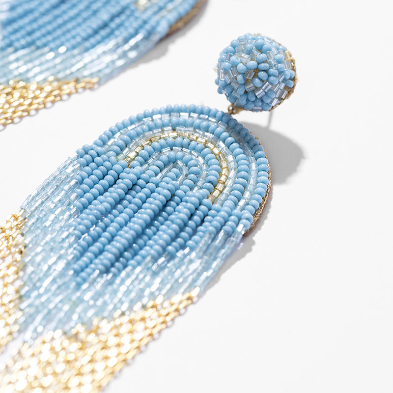 Detail Of Deepa by Deepa Gurnani Handmade Circe Earrings in Denim color