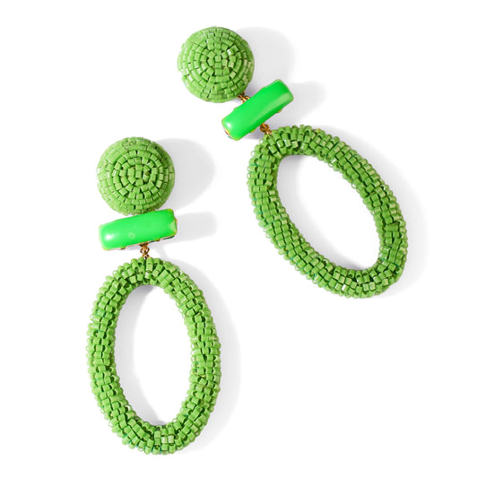 Deepa Gurnani Pret Yolanda Earrings in Green color