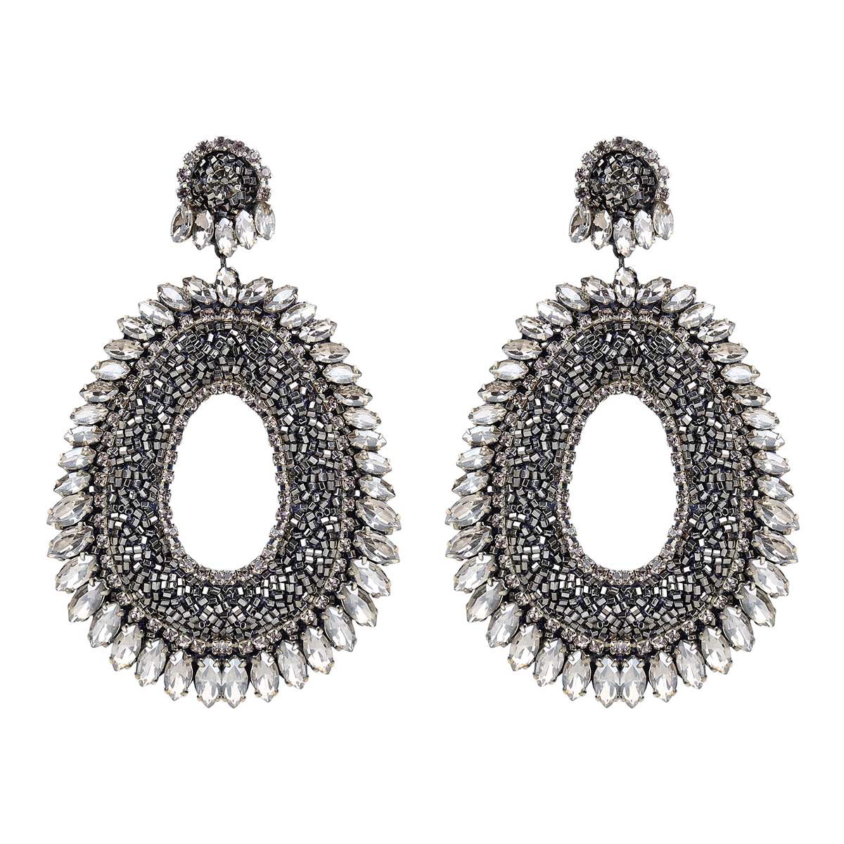 Flower Polki Design Black Metal Oxidised Silver Jhumka Jhumki Earrings For  Women And Girls - Byggy