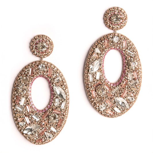 Deepa Gurnani handmade the Lainey earrings in pastel multi color