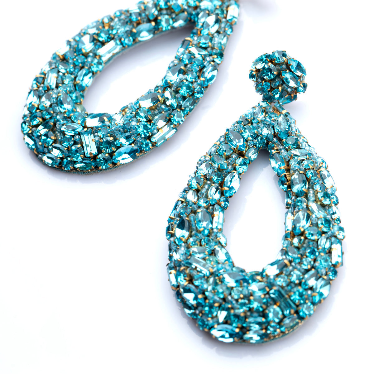 Deepa Gurnani Karen Earrings in Turquoise color