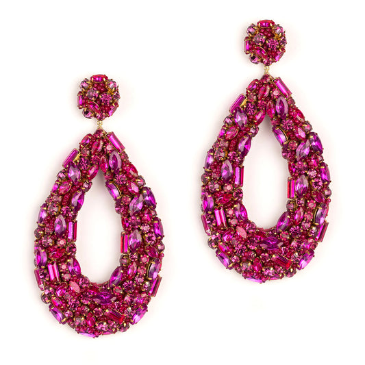 Deepa Gurnani Handmade Fuchsia Karen Earrings