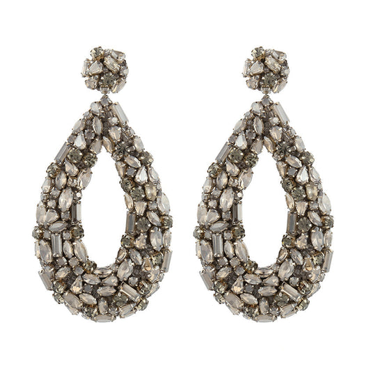 Deepa Gurnani Gun color Karen Earrings