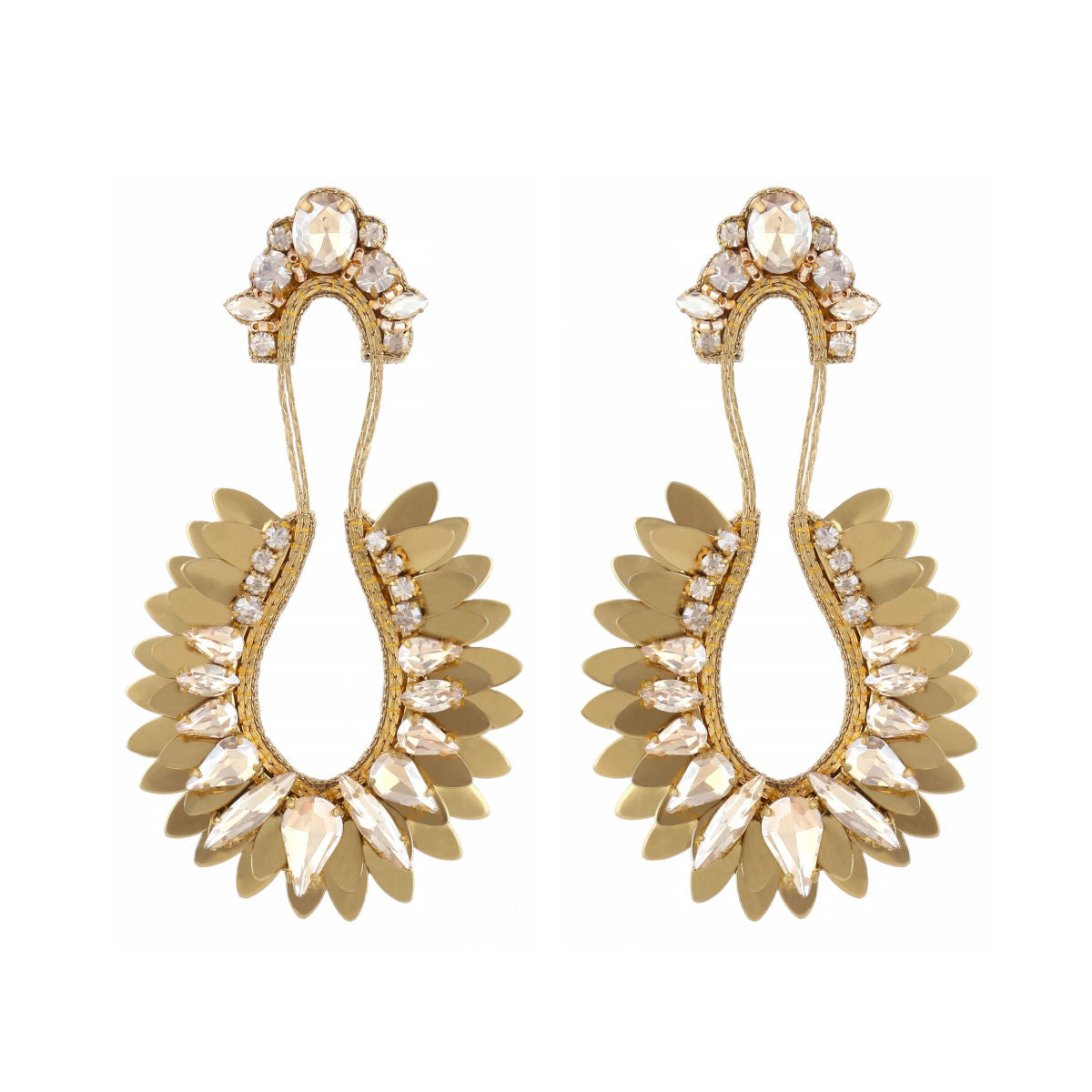 Deepa Gurnani Handmade Nior Earrings Gold