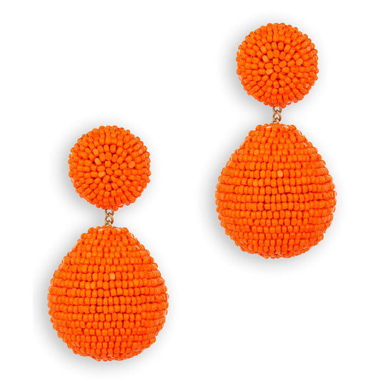 Glass sheen bead ball earrings