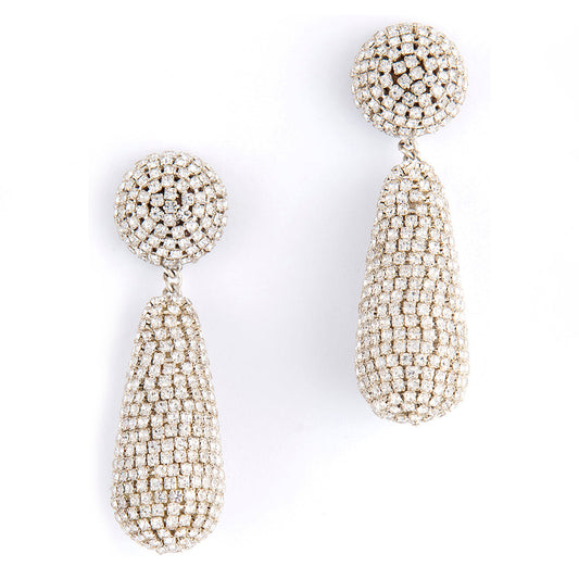 Deepa Gurnani Emely Earrings in Silver colour