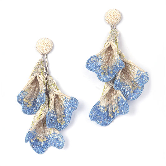 Deepa Gurnani handmade the Rhoda earrings in Blue color