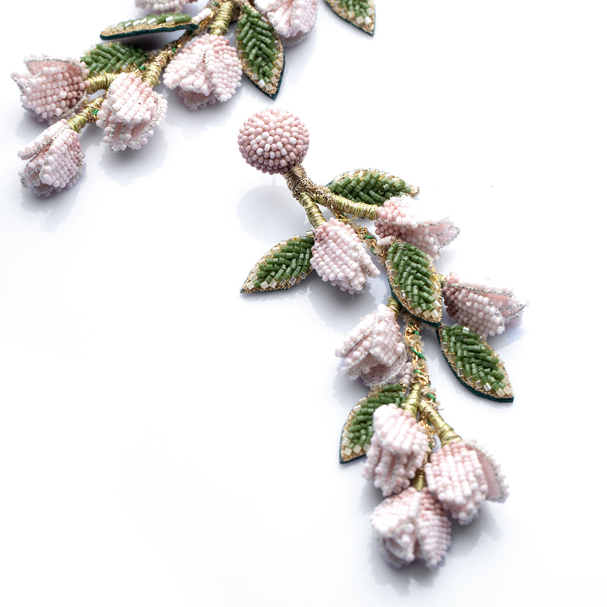 Deepa Gurnani Handmade Baby Pink color Madelief Earrings