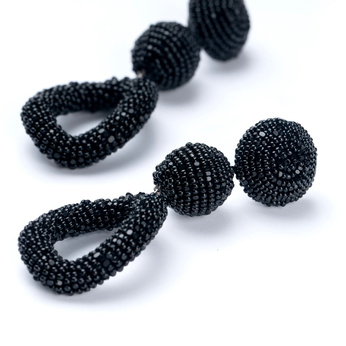 Detail Of Deepa Gurnani Handmade Laylin Earrings in Black color