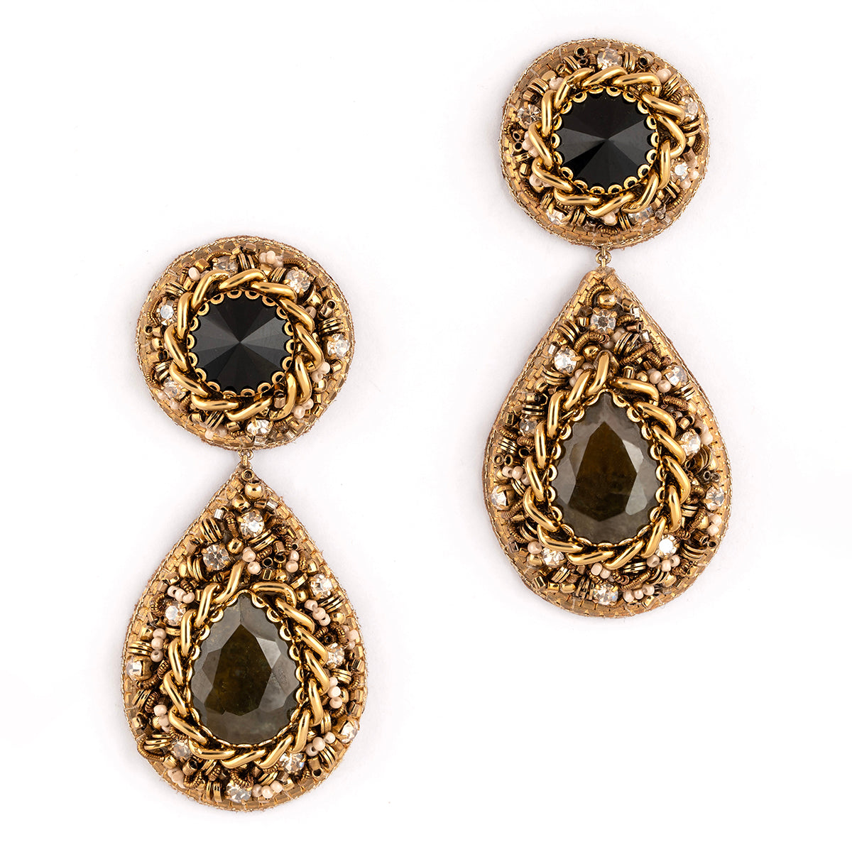 Deepa Gurnani Kendal Earrings in Black color