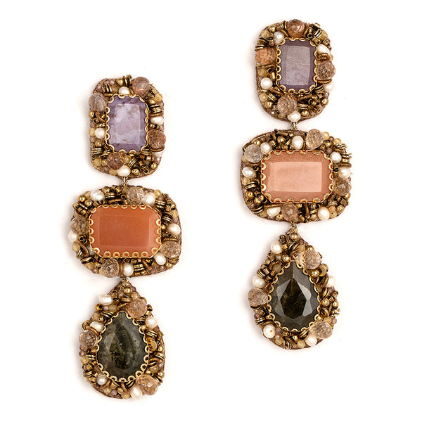 Deepa Gurnani Sibylla Earrings in Levender color