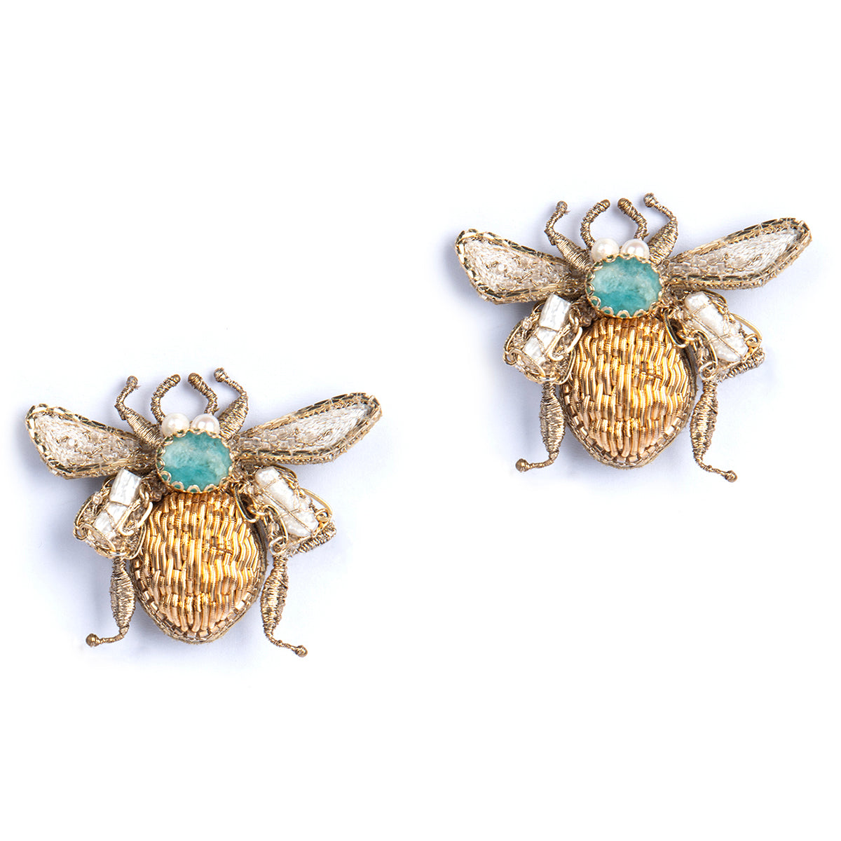 Deepa Gurnani handmade the Scarab earring in gold color