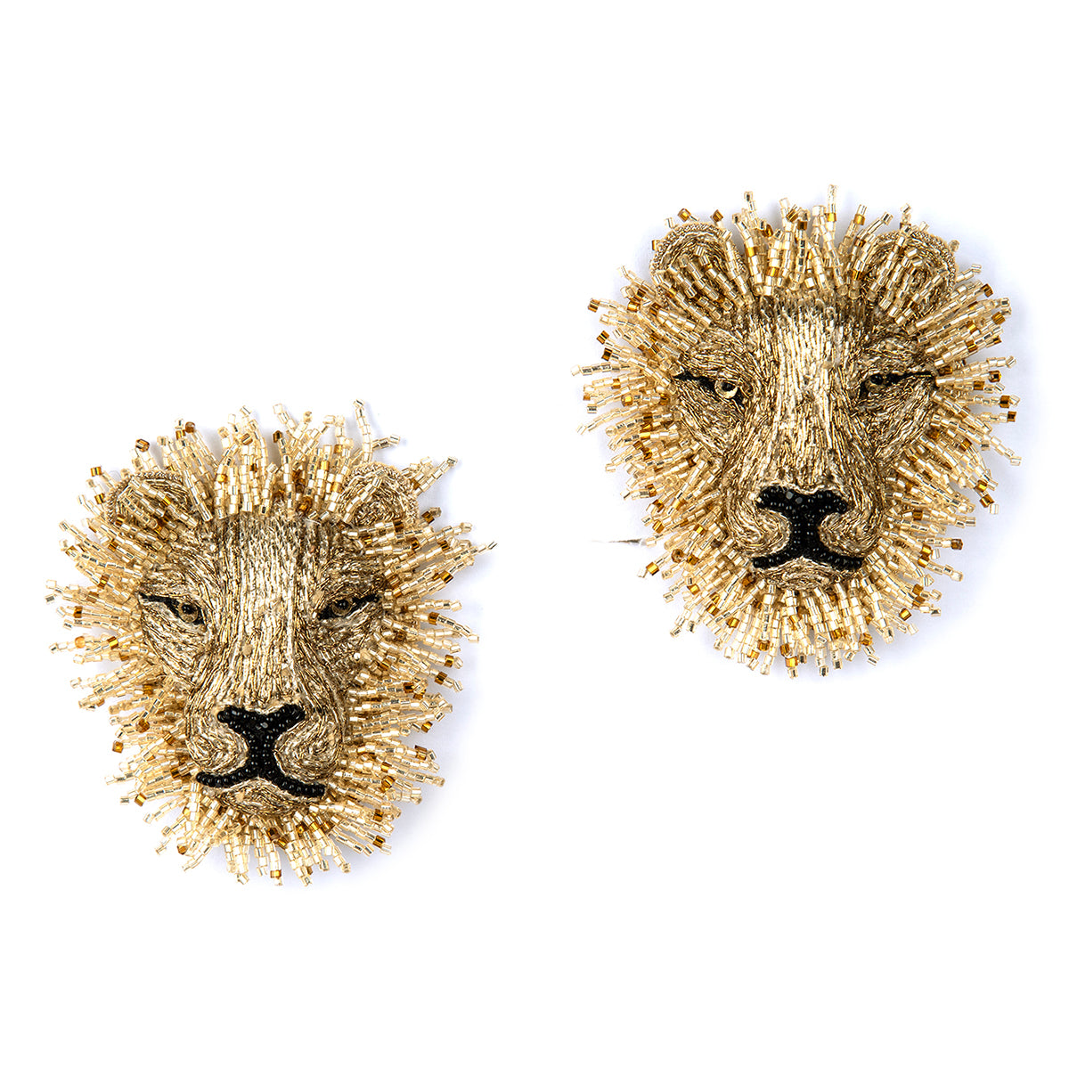 Deepa Gurnani handmade the Lion earrings in gold color