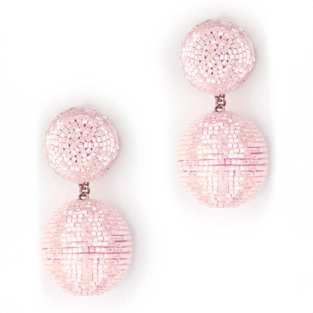 Deepa Gurnani handmade the Nica earrings in baby pink  color