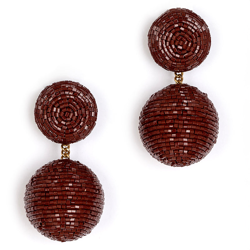 Deepa Gurnani handmade the Nica earring in Brown color