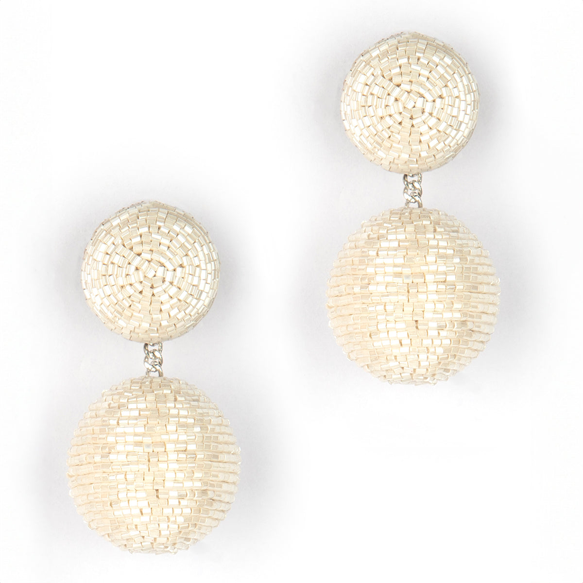 Deepa Gurnani handmade the Nica earrings in ivory color