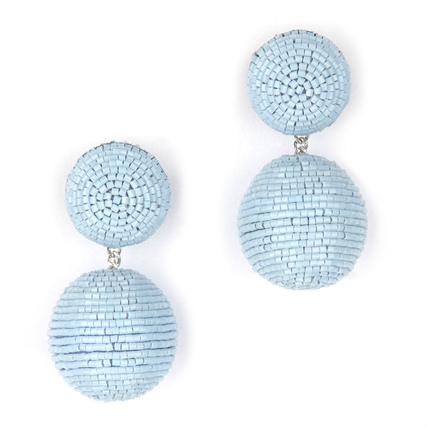 Deepa Gurnani handmade the Nica earrings in powder blue color