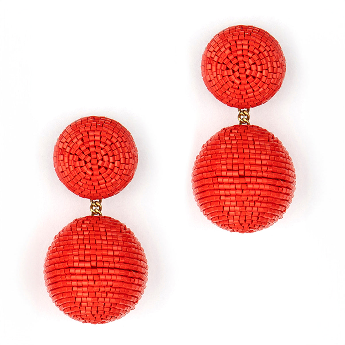 Deepa Gurnani handmade the Nica earrings in red color