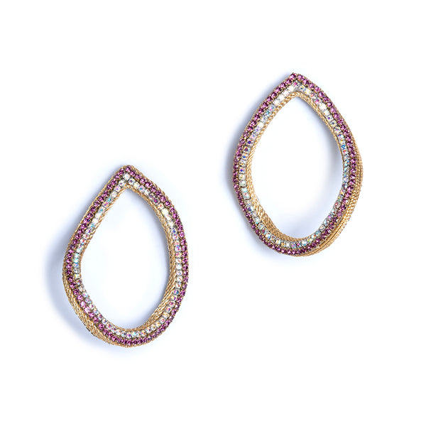 Deepa Gurnani handmade the Eve earring in fuchsia color