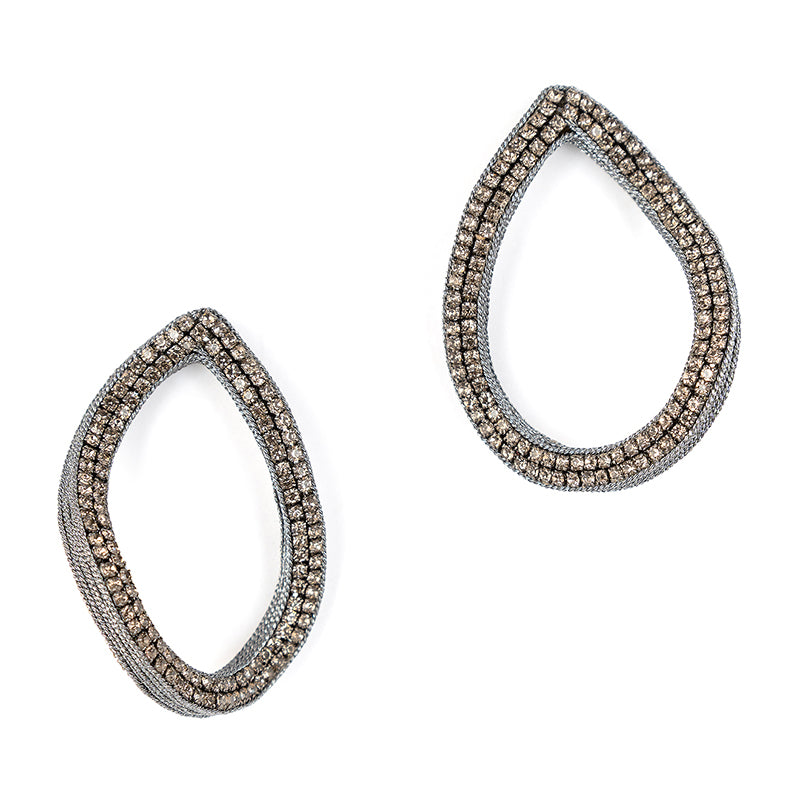 Deepa Gurnani handmade the Eve earring in Gunmetal color