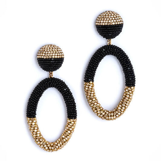 Deepa Gurnani handmade Lorette Earrings in Black color