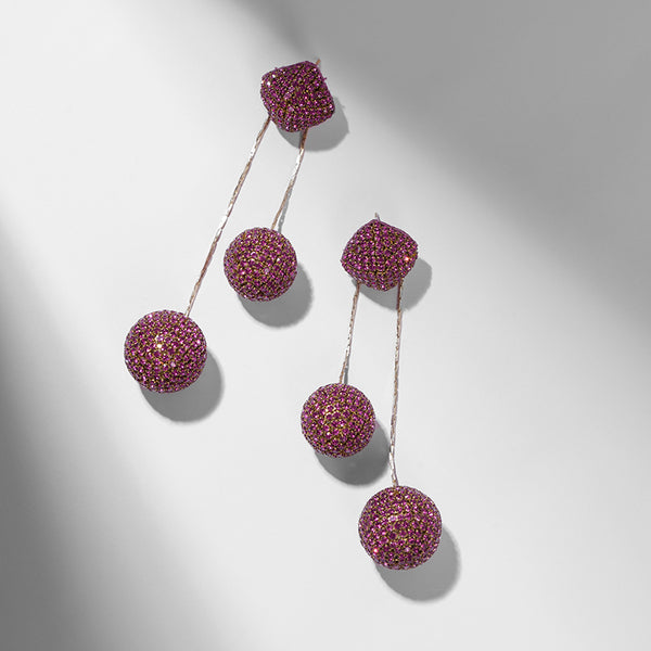 Deepa Gurnani handmade the Taryn earring in Fuchsia color