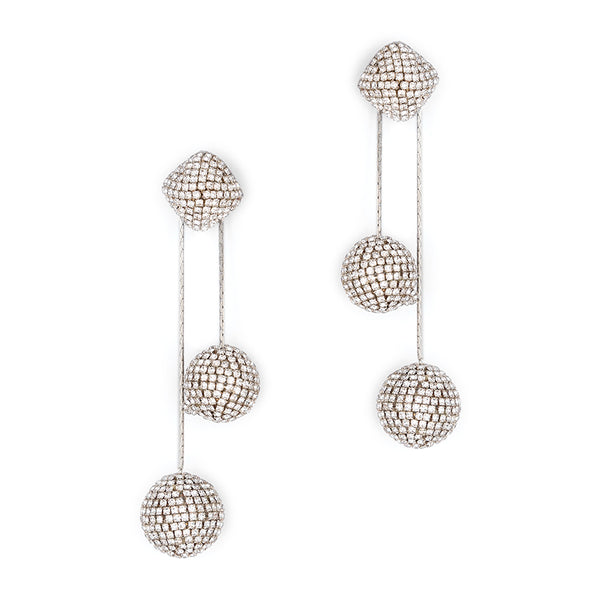 Deepa Gurnani handmade the Taryn earring in Silver color