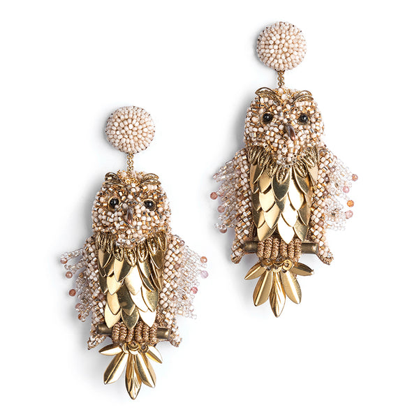 Deepa Gurnani handmade the Tawny earrings in Gold color.