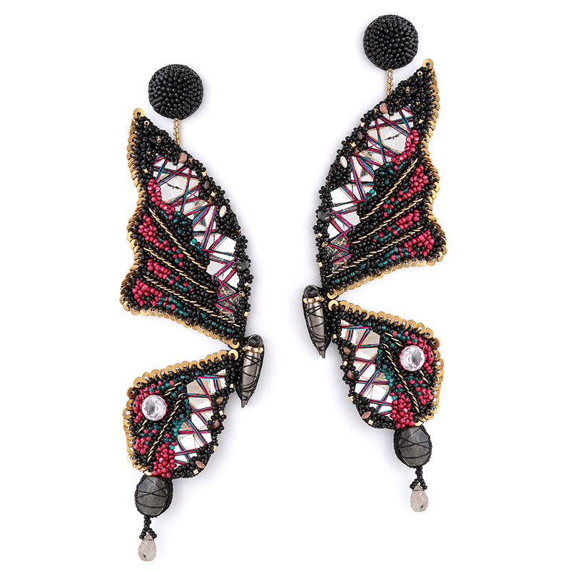 Deepa Gurnani Handmade Arcadia Earrings in Black color