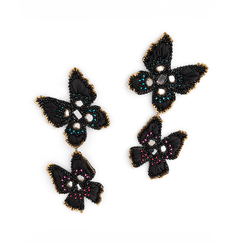 Deepa Gurnani Handmade Phaedra Earrings in Black color