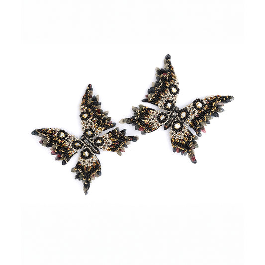 Deepa Gurnani Handmade Eyvette Earrings in Black color