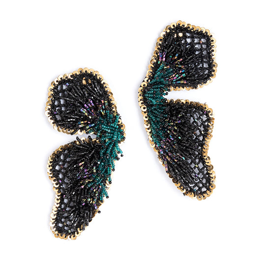 Deepa Gurnani Handmade Lanelle Earrings in Black color