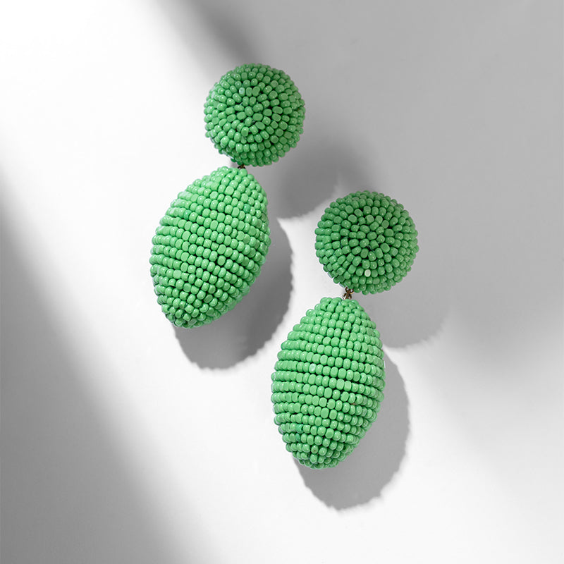 Deepa Gurnani handmade Lashana Earrings in Green color