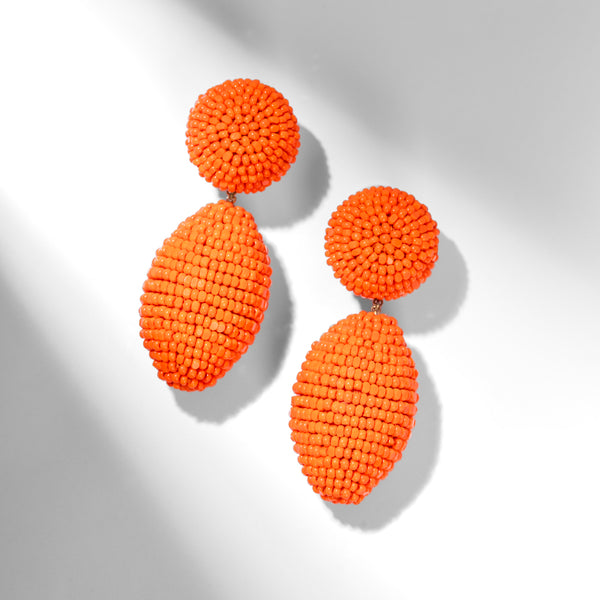 Deepa Gurnani handmade Lashana Earrings in Orange color