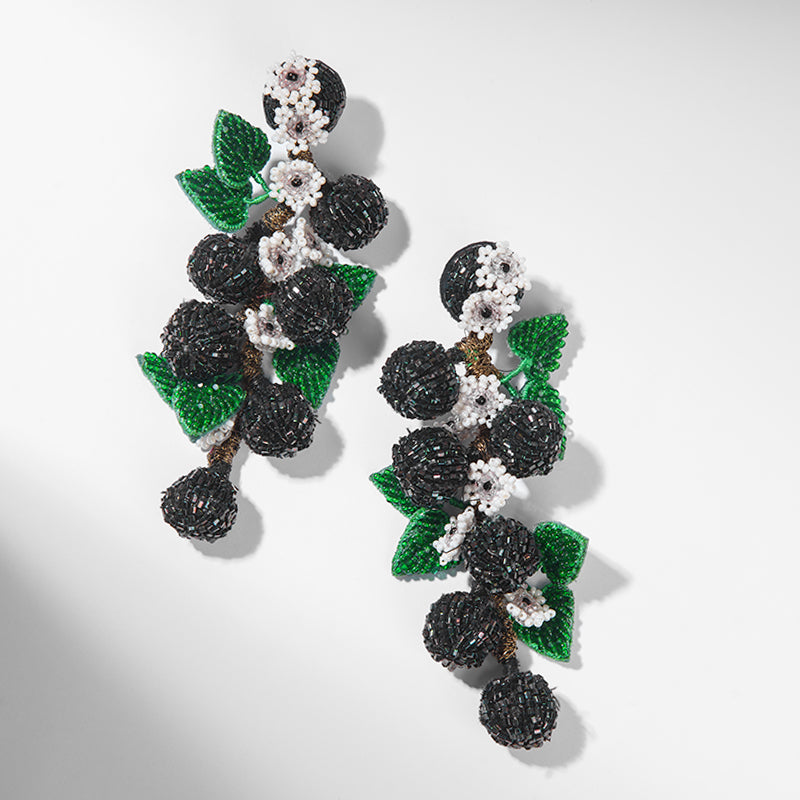 Deepa Gurnani handmade Berries Earrings
in Black color