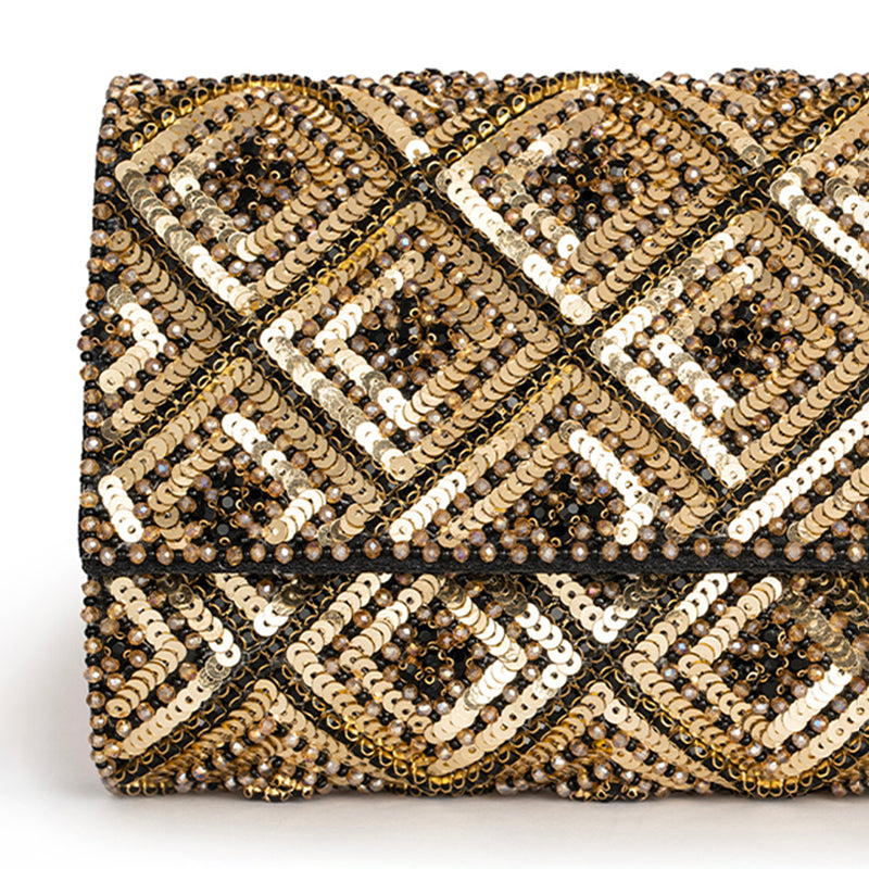 Detail Of Deepa Gurnani Cadenza Clutch in Black color