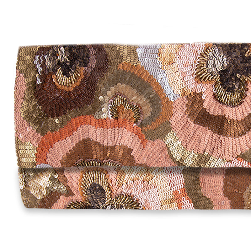 Detail Of Deepa Gurnani Handmade Cira Clutch in Brown Color