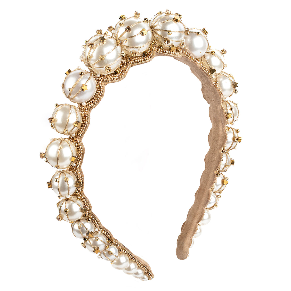 Deepa by Deepa Gurnani Handmade Czar Headband in Ivory color