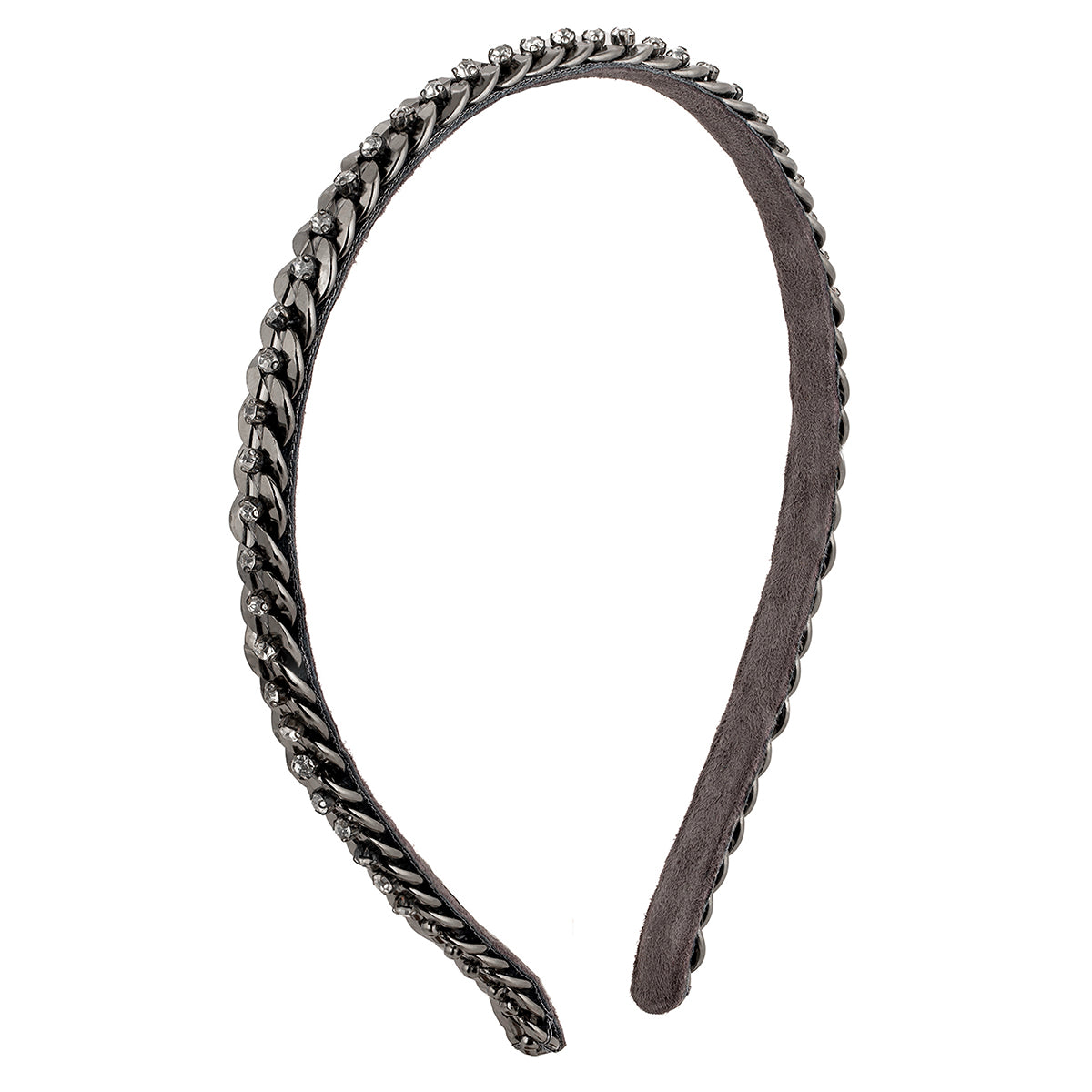 Deepa by Deepa Gurnani Handmade Chainey Headband in Gunmetal color